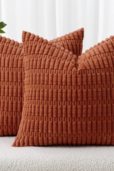 MIULEE Poszewka dekoracyjna 50 x 50 sztruksowa na poduszkę - karmel