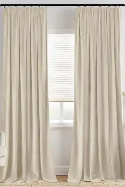 MIULEE Zasłony dekoracyjne aksamitne z taśmą marszczącą 140 x 280 - Beżowe